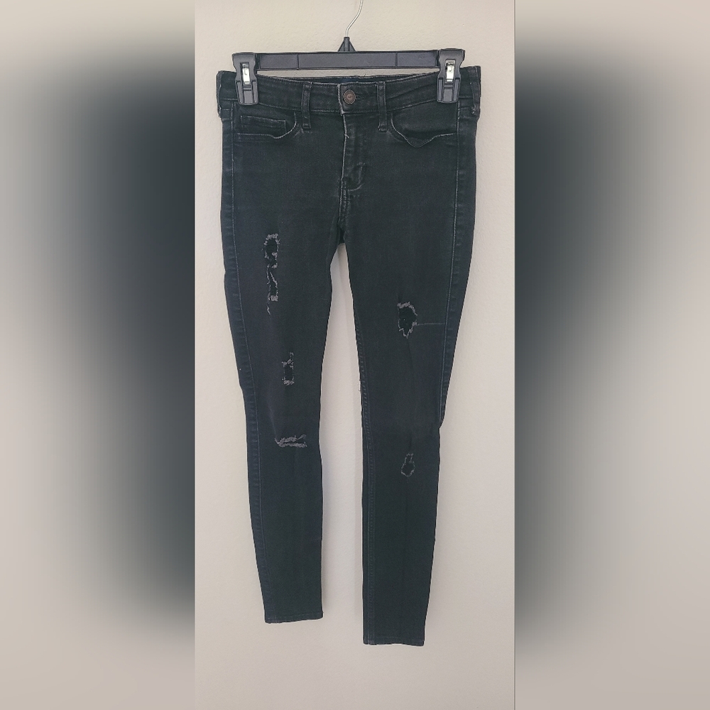 Distressed Low Rise Skinny Jeans